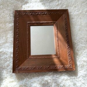 Vintage wooden boho indie mirror brown square wall hanging home decor